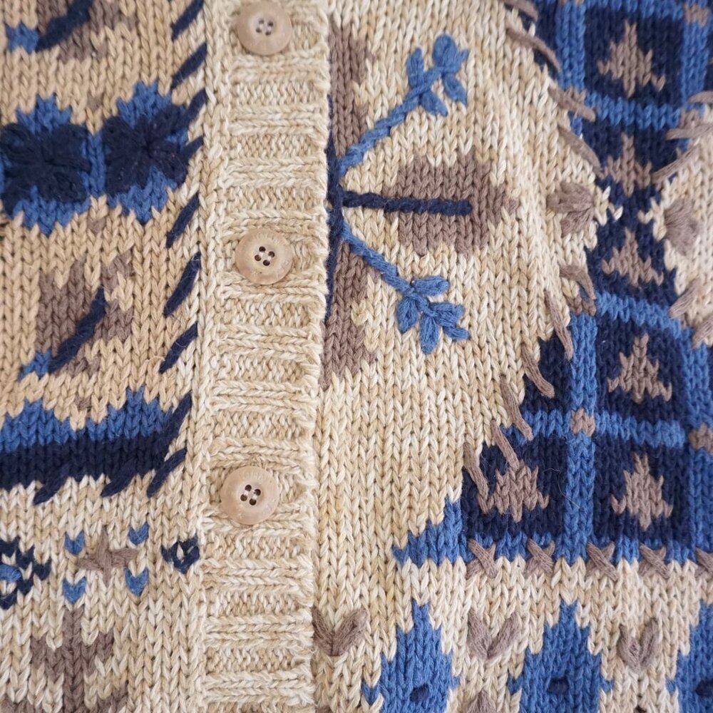 Vintage St Johns Bay Ramie Cotton Knit Vest Eclectic Grandpa Southwestern 1X - Picture 4 of 10